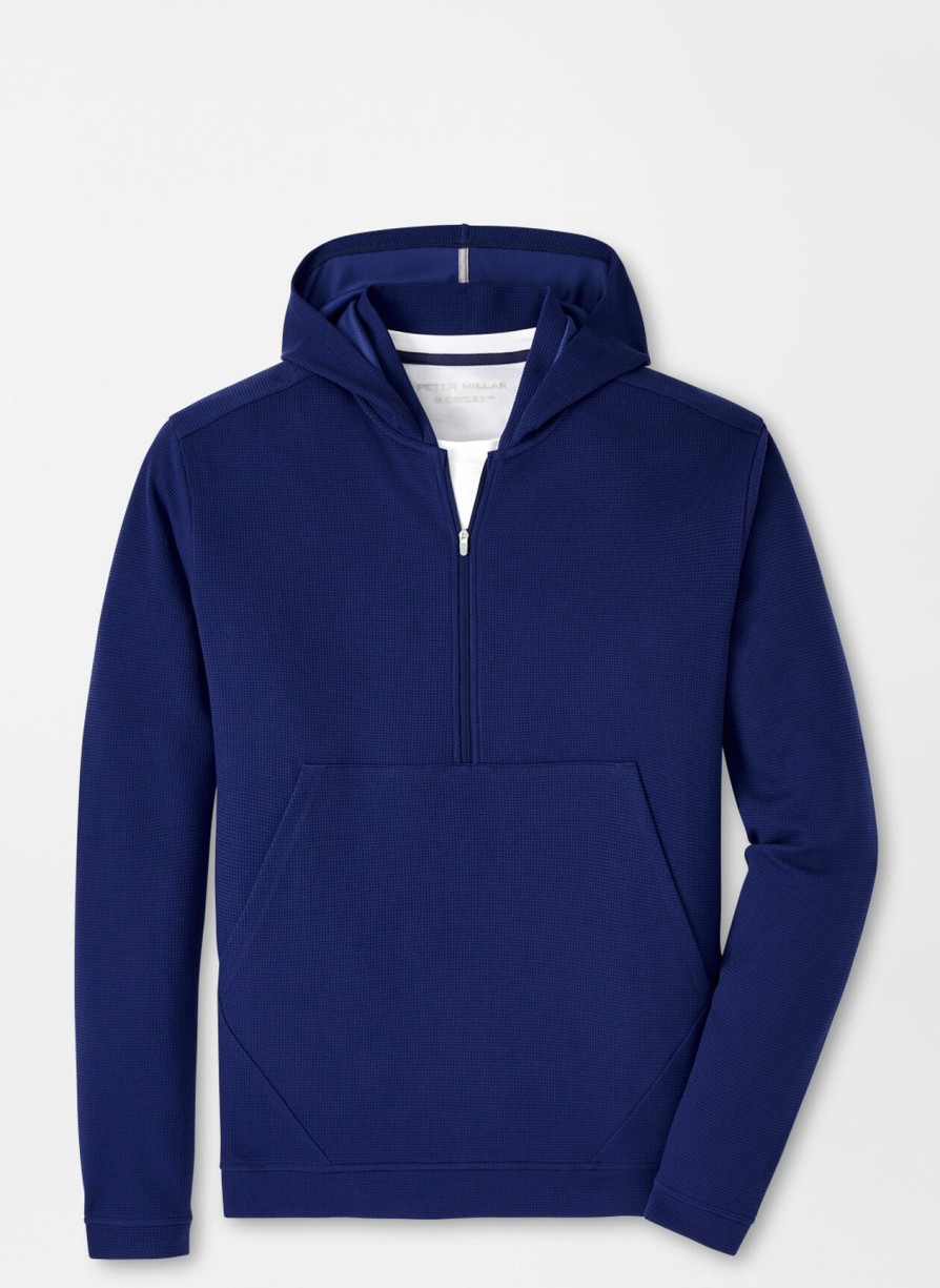 Peter Millar Grid Performance Half-Zip Hoodie Clearance