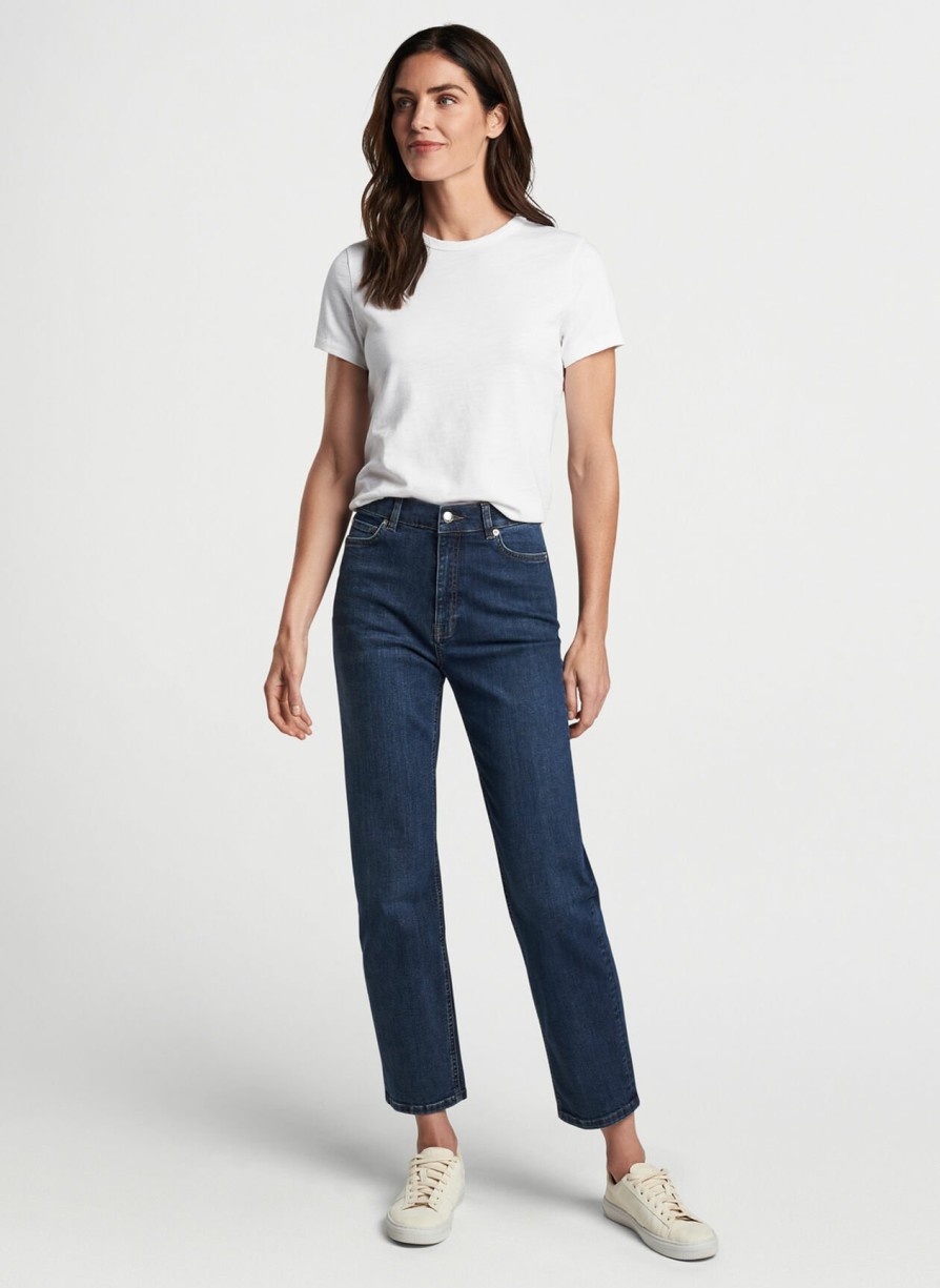 Peter Millar Crawford High Rise Straight Crop Denim Jean Online