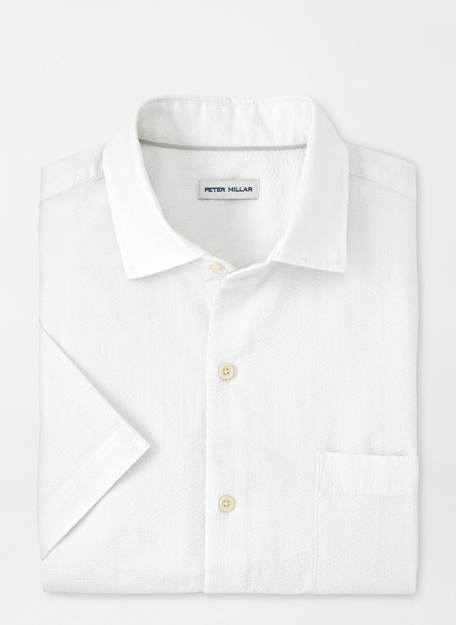 Peter Millar Seaward Seersucker Cotton Sport Shirt Hot