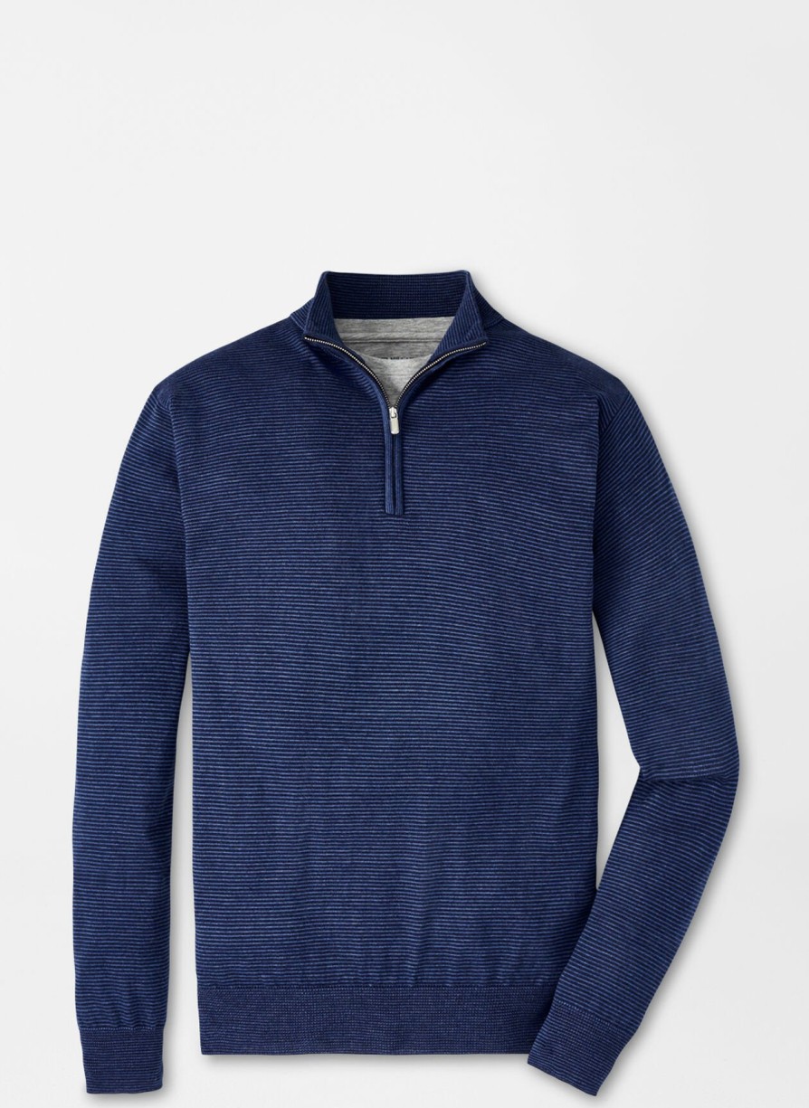 Peter Millar Canton Stripe Quarter-Zip Sweater Wholesale