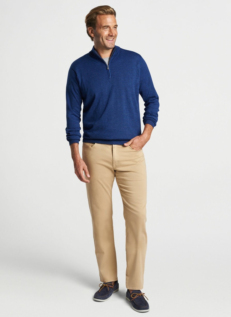 Peter Millar Canton Stripe Quarter-Zip Sweater Wholesale