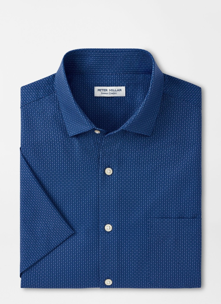 Peter Millar Bloques Performance Poplin Sport Shirt Wholesale