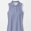 Peter Millar Banded Sport Mesh Links Print Sleeveless Button Polo Best