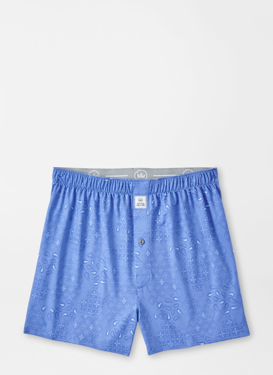 Peter Millar Geo Paisley Performance Boxer Short New