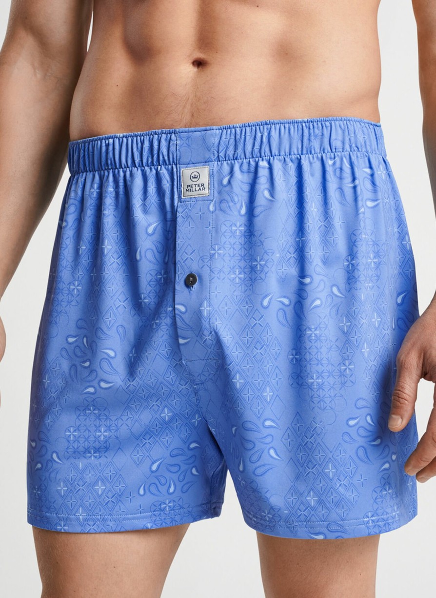 Peter Millar Geo Paisley Performance Boxer Short New