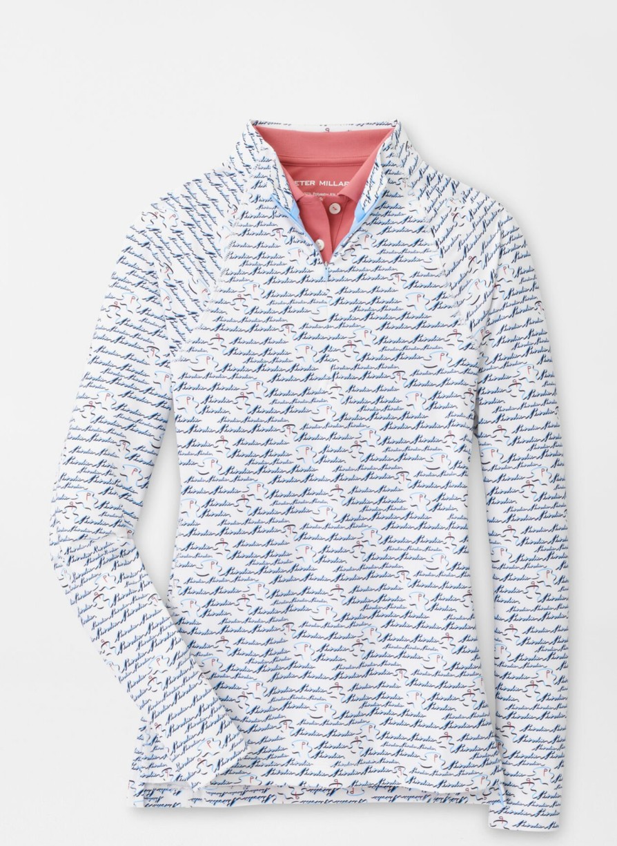 Peter Millar Birdie Print Raglan Sleeve Perth Layer Hot