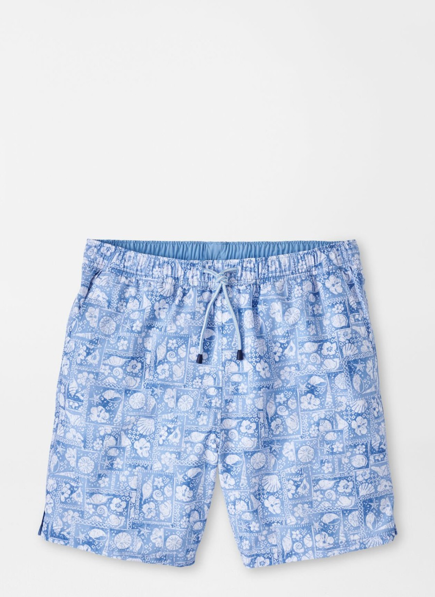 Peter Millar Shell Patchwork Swim Trunk New