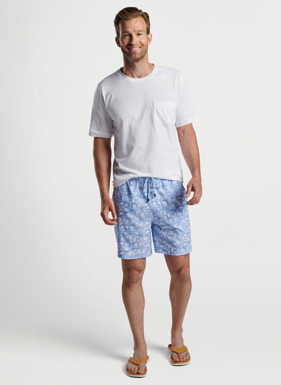 Peter Millar Shell Patchwork Swim Trunk New