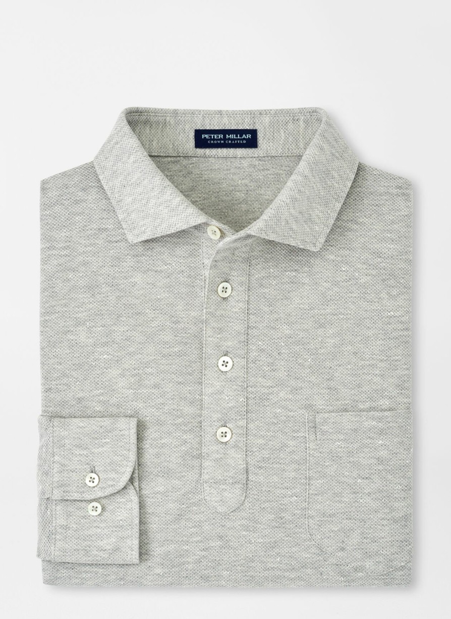 Peter Millar Croxley Long-Sleeve Polo Hot