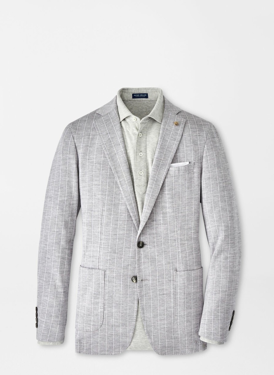 Peter Millar Melton Knit Pinstripe Soft Jacket Wholesale