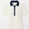 Peter Millar Stuart Short-Sleeve Collared Performance Sweater Hot