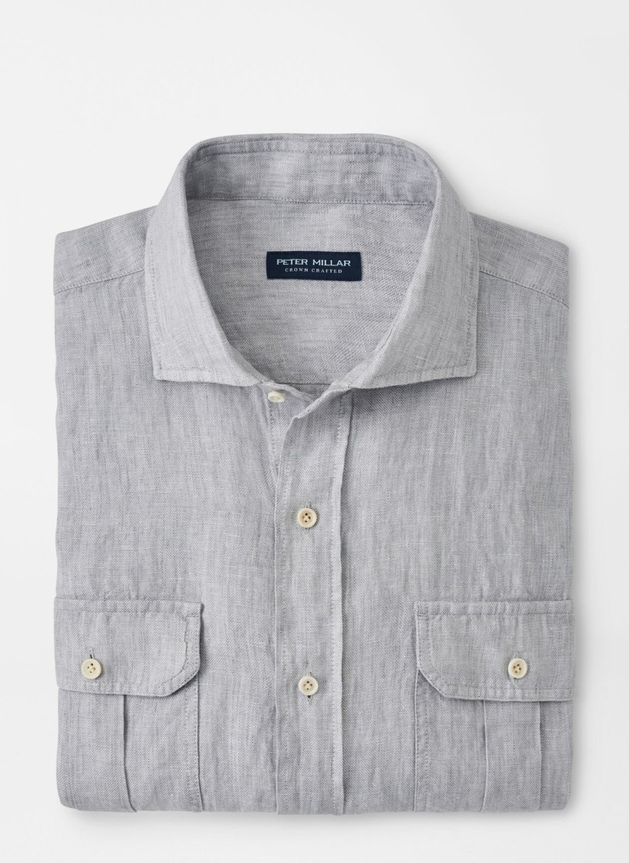 Peter Millar Lev Linen Sport Shirt Hot