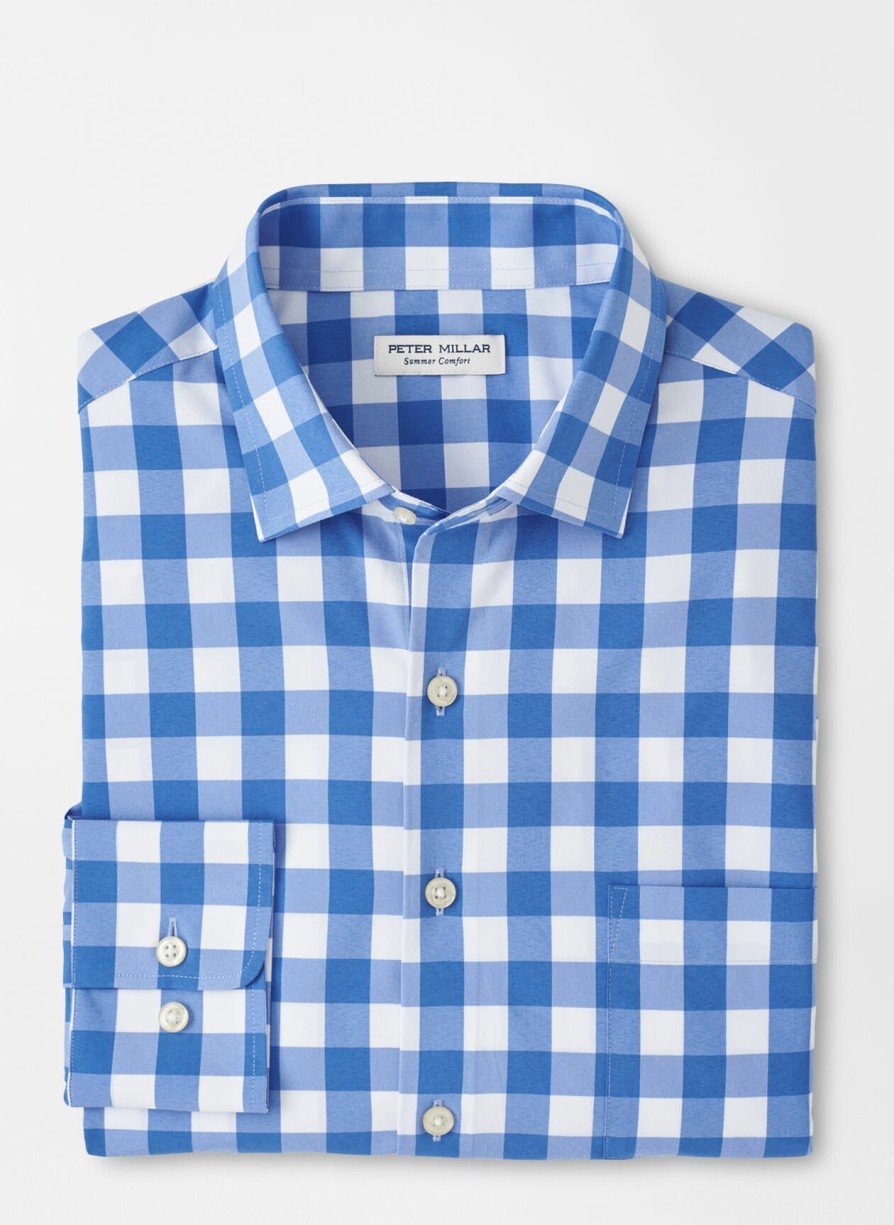 Peter Millar Van Ness Performance Poplin Sport Shirt Hot