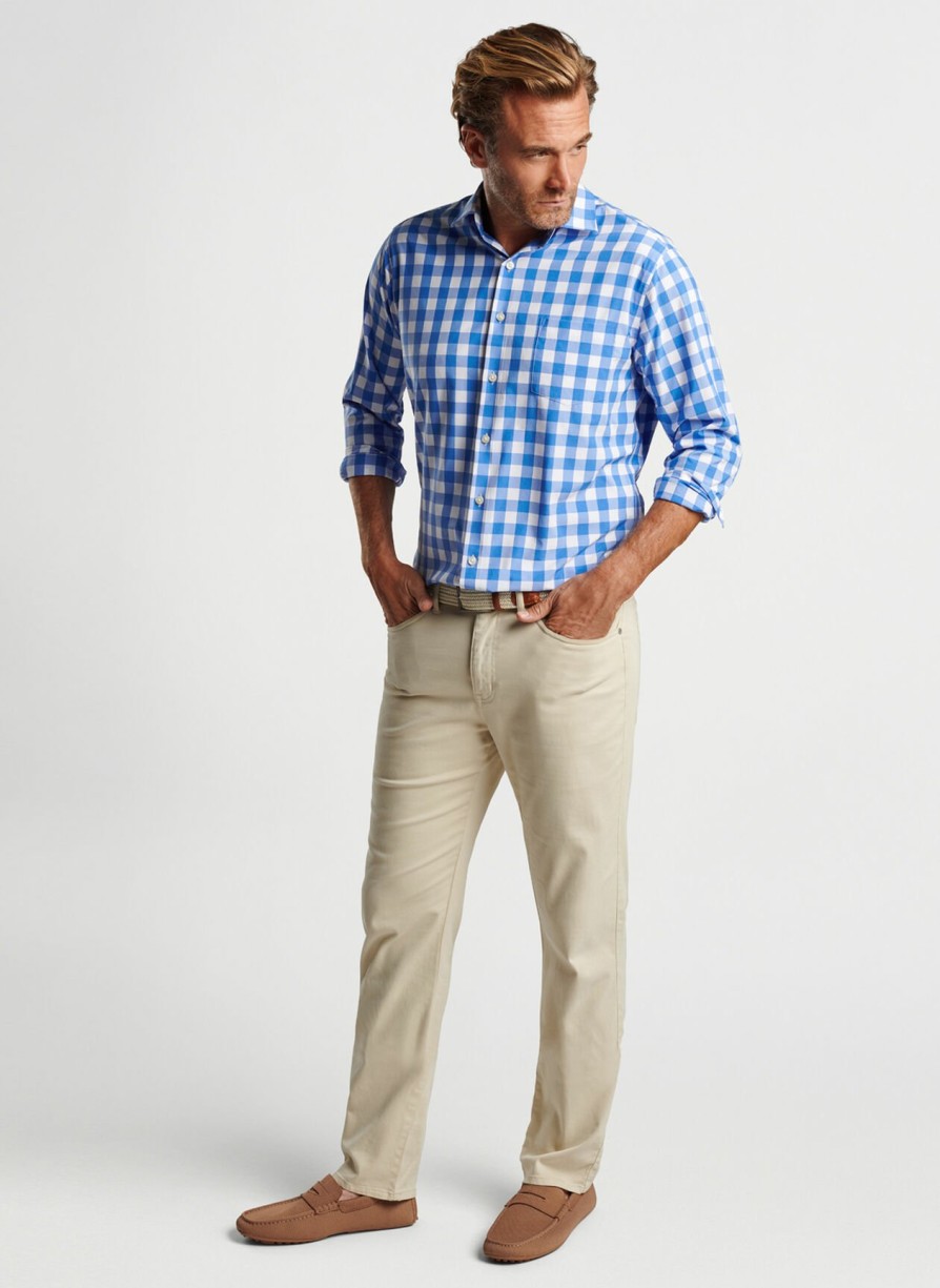 Peter Millar Van Ness Performance Poplin Sport Shirt Hot