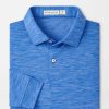 Peter Millar Featherweight Performance Long Sleeve Melange Polo Hot