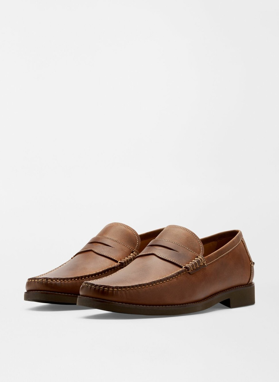 Peter Millar Handsewn Leather Penny Loafer Hot