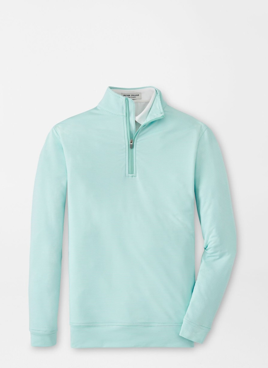 Peter Millar Perth Youth Sugar Stripe Performance Quarter-Zip Clearance