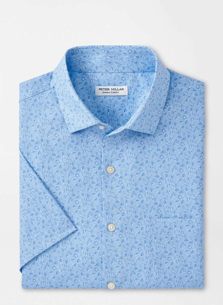 Peter Millar Feeling Koi Performance Poplin Sport Shirt Online