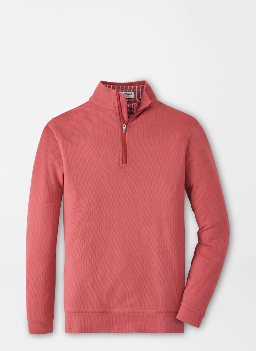 Peter Millar Perth Youth Oval Stitch Performance Quarter-Zip Hot