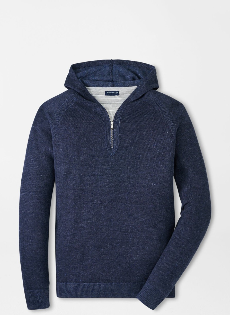 Peter Millar Holden Quarter-Zip Hoodie Sweater Clearance