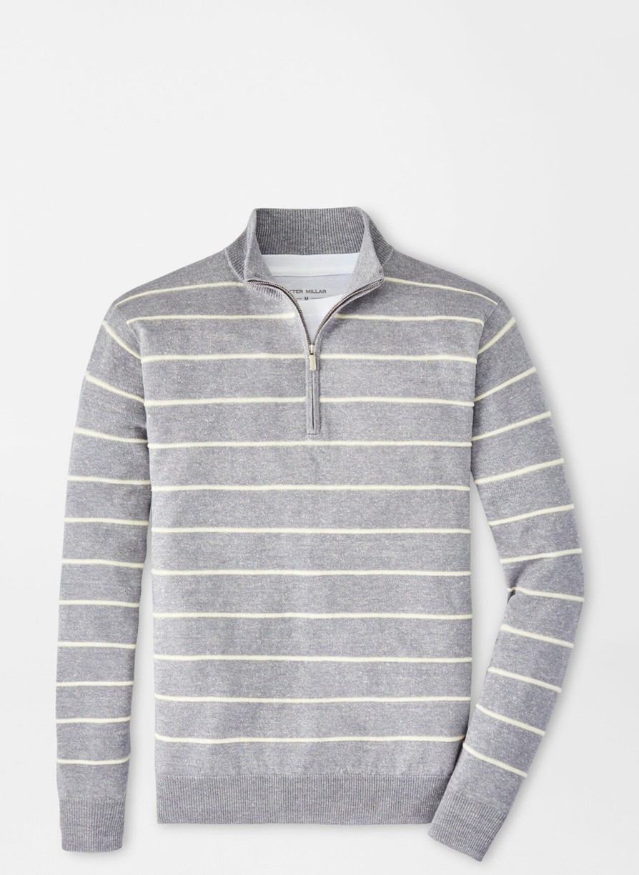 Peter Millar Eastham Striped Quarter-Zip Sweater Hot