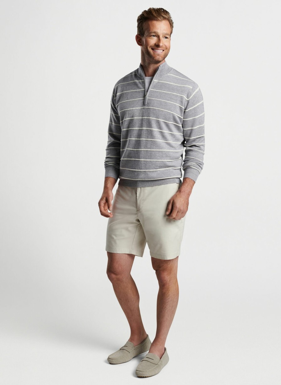 Peter Millar Eastham Striped Quarter-Zip Sweater Hot