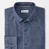 Peter Millar Tamworth Chambray Cotton-Stretch Sport Shirt Hot