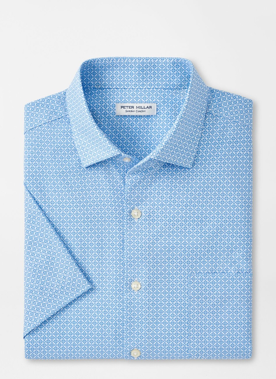 Peter Millar Geo Petals Performance Poplin Sport Shirt Best