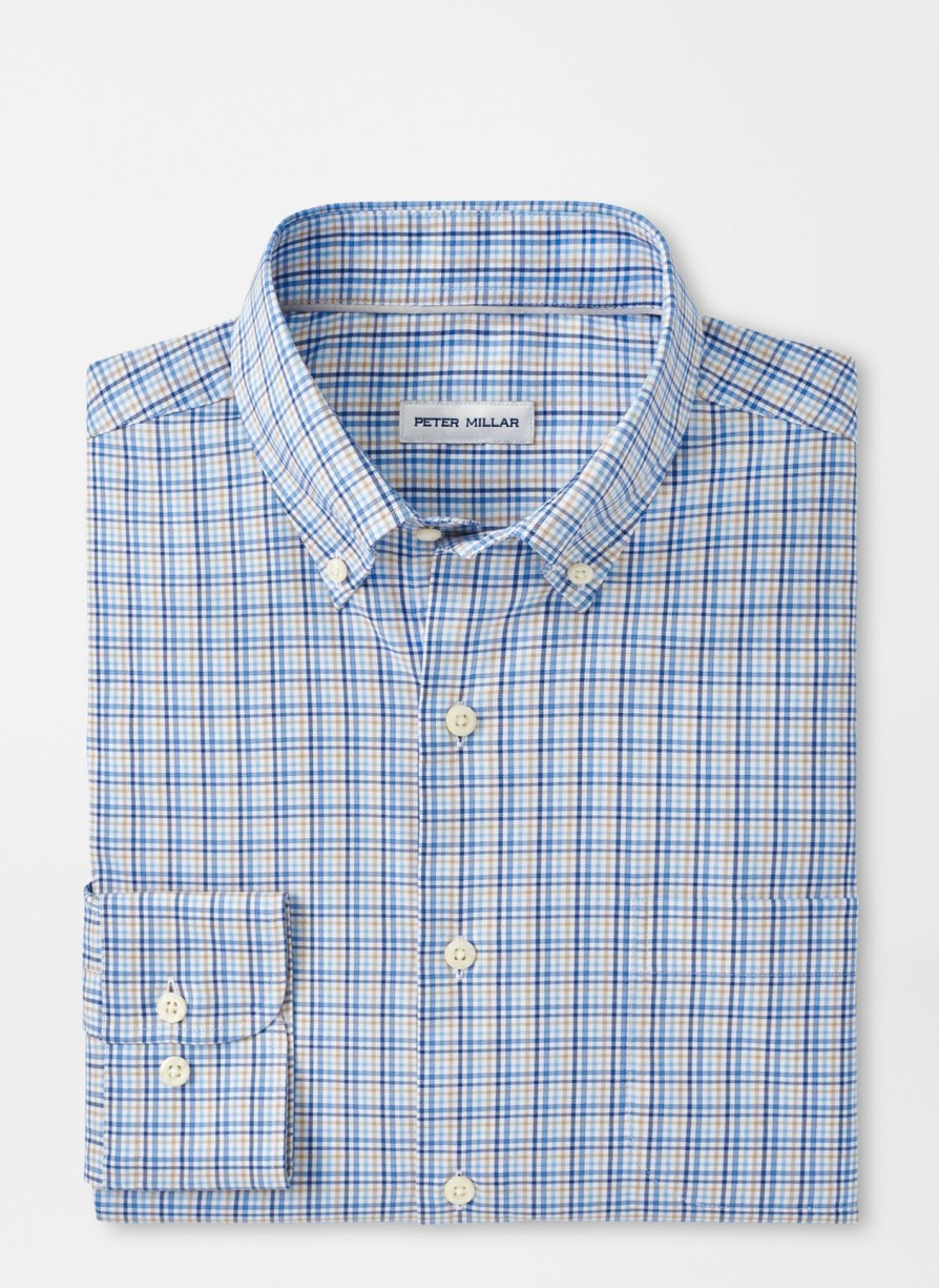 Peter Millar Cutler Crown Lite Cotton-Stretch Sport Shirt New